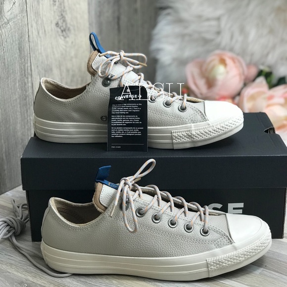 NWT Converse Ctas OX Leather Papyrus W AUTHENTIC - Picture 2 of 9